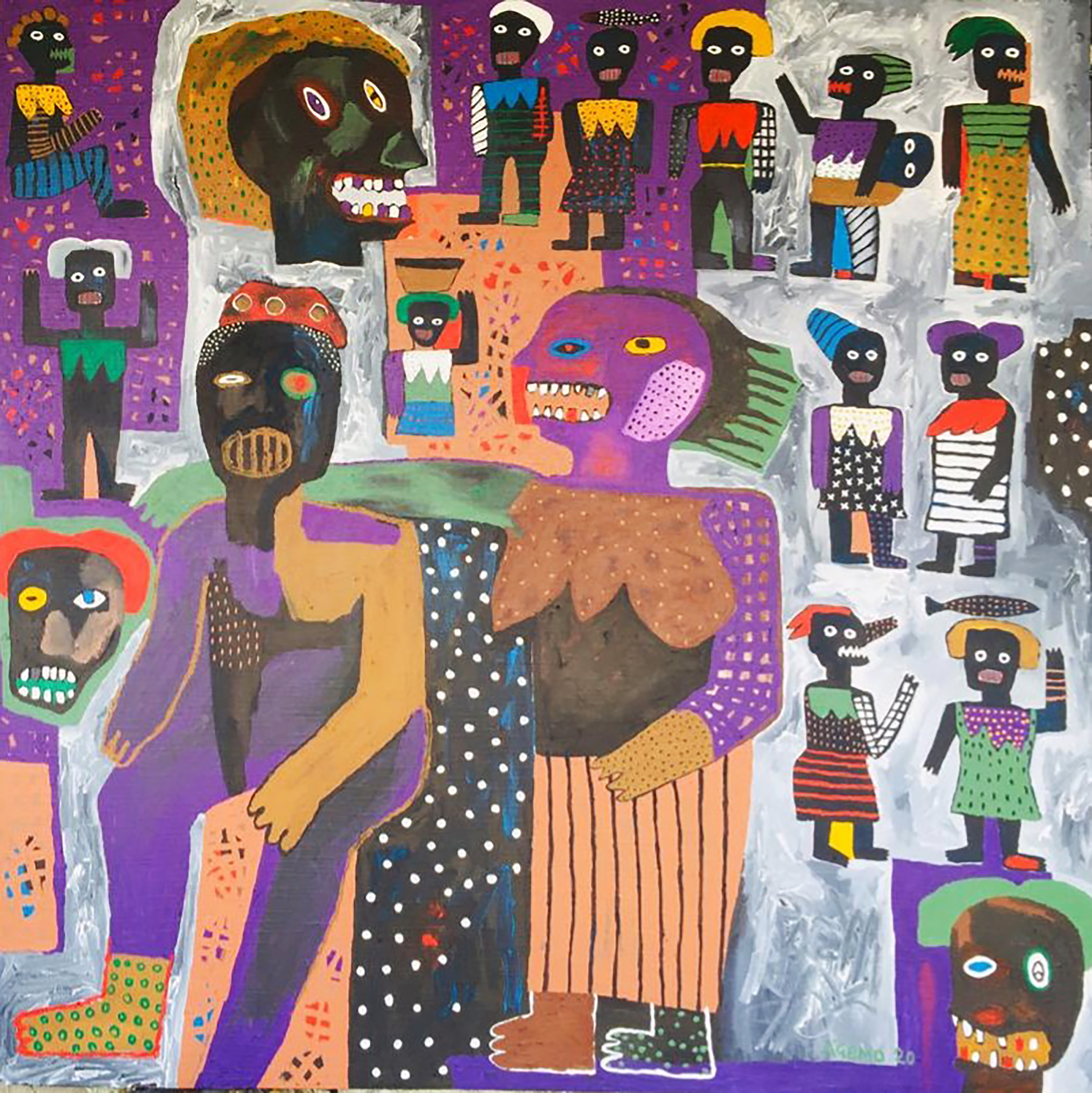 “Large House”, Acrylic on canvas 107 x 125 cm, Agemo Francis, Nigeria ...