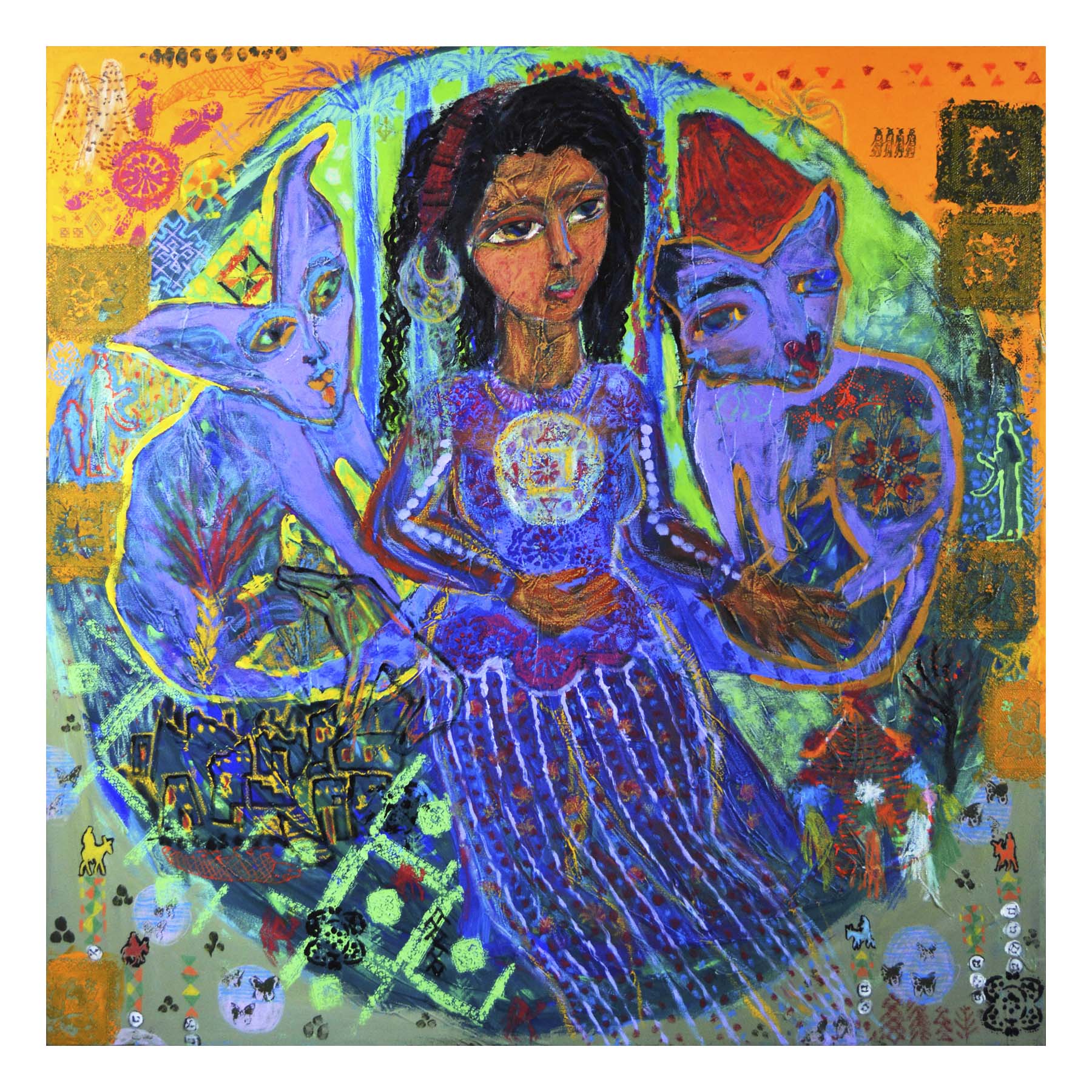 “Peace Making”, Mixed Media on canvas 120 x 120 cm, Lina Osama, Egypt ...