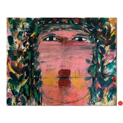 Face from the Garden, Mix Media on Canvas 60 x 50 cm, Mohamed Rabie, Egypt