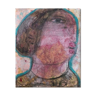 Golden Face 2, Mix Media on Canvas 50 x 60 cm, Mohamed Rabie, Egypt